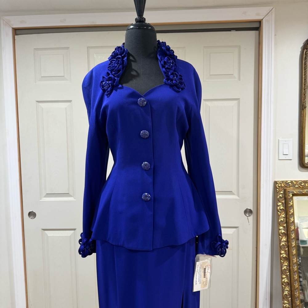 Blue Two Piece Suit / Gown with Blazer